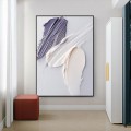 Drop abstracto blanco púrpura biege por Palette Knife pared arte minimalismo textura